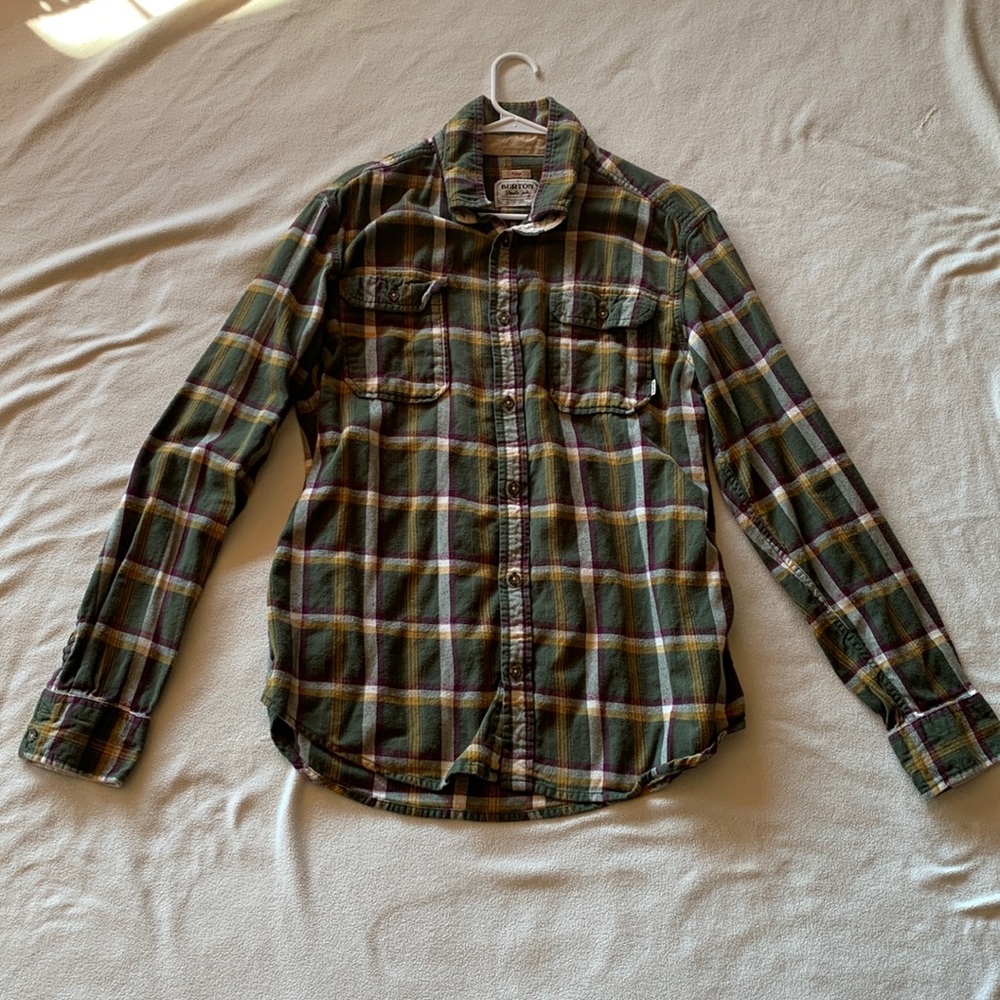 Burton Button Down Flannel Shirt Size Large